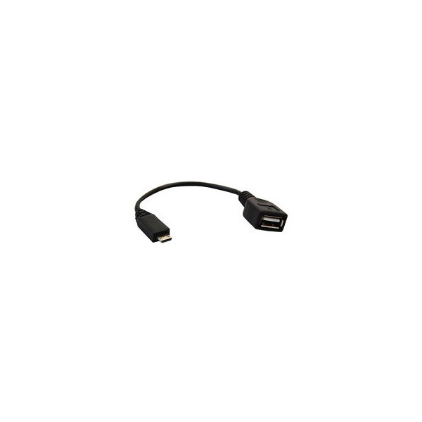 OTG Kábel Micro USB / USB čierny 13cm