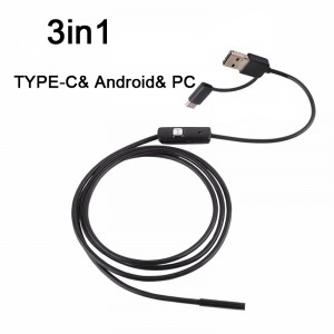 3,5m/5.5mm endoskop pre PC a Android USB/microUSB/USB-C