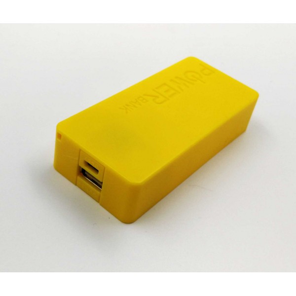 USB Power Banka na 2x 18650 batérie žltá