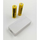 USB Power Banka na 2x 18650 batérie biela