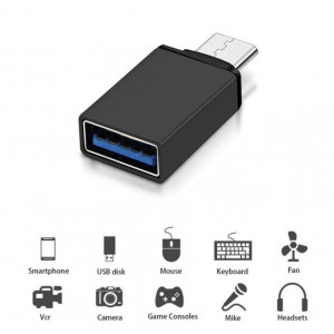 Adaptér OTG USB A na USB C Maclean Energy MCE470 černý
